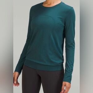 Lululemon Swiftly Relaxed-Fit Long Sleeve Shirt Green Jasper  SZ. 6 EUC